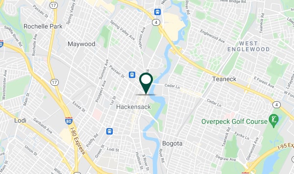 Map of Hackensack New Jersey Office Location